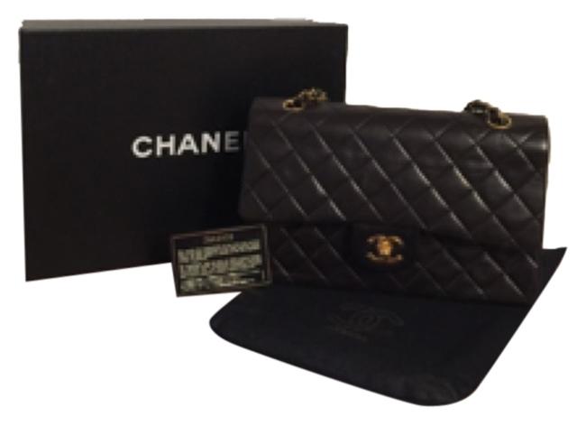 Chanel Classic Flap Classic Double Black Lambskin Cross Body Bag 