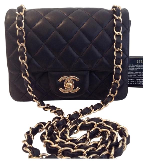 Chanel Classic Flap Classic Mini Black Lambskin Leather Cross Body Bag 