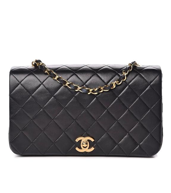 Chanel Classic Flap Lambskin Quilted Small Cc Turnlock Black Cross Body Bag 
