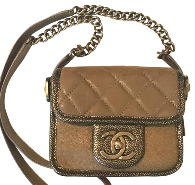Chanel Classic Flap Mini Dark Gold Leather Cross Body Bag 