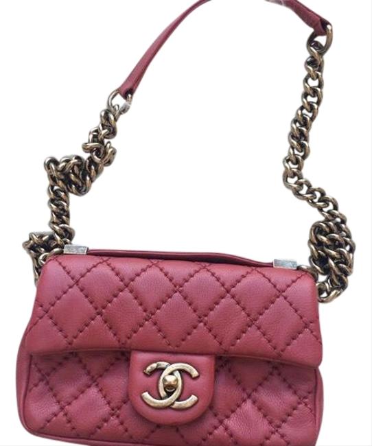 Chanel Classic Flap Mini Red Calfskin Leather Cross Body Bag 