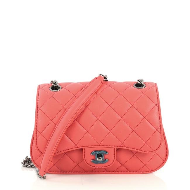 Chanel Classic Flap Natural Cc Quilted Small Pink Lambskin Cross Body Bag 