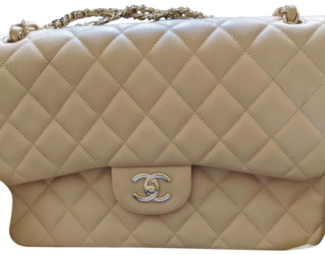 Chanel Classic Flap Nude Lambskin Leather Cross Body Bag 