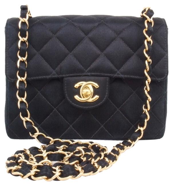 Chanel Classic Flap Qulited Mini Satin Cross Body Bag 