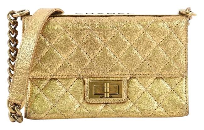 Chanel Classic Flap Rita Quilted Small Gold Goat Skin Leather Cross Body Bag 