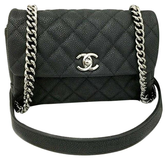 Chanel Classic Flap Shoulder Like New 7209 Black Caviar Cross Body Bag 