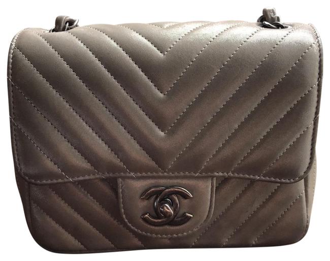 Chanel Classic Flap Silver Cross Body Bag 