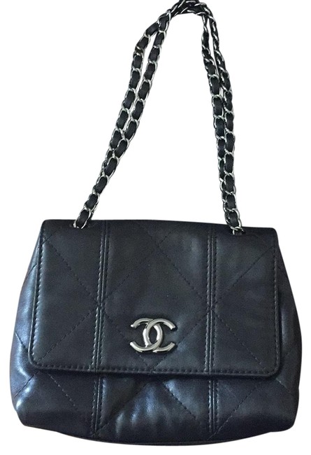 Chanel Classic Flap Soft Touch Shoulder Purse Small Black Lambskin Leather Cross Body Bag 