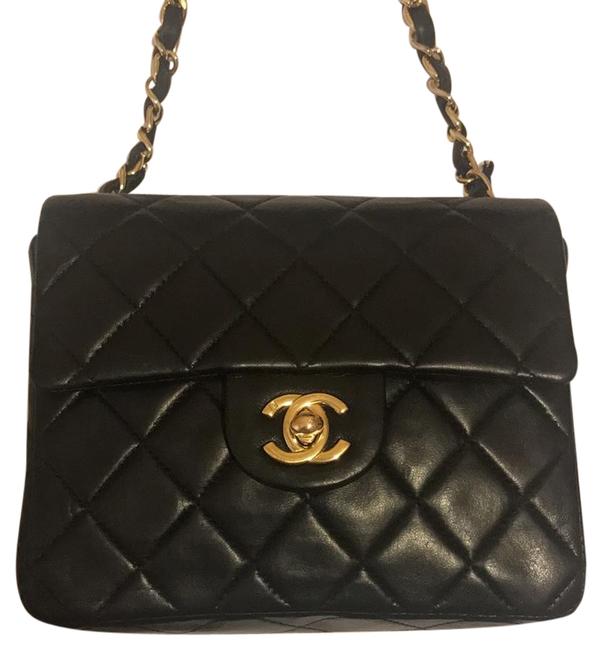 Chanel Classic Mini Squared Black Cross Body Bag 