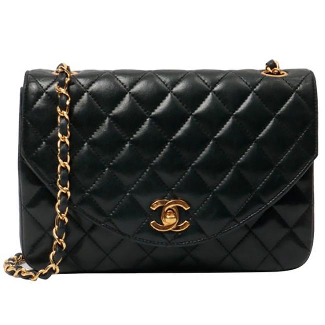 Chanel Classic Vintage Lambskin Quilted Flap Black Leather Cross Body Bag 