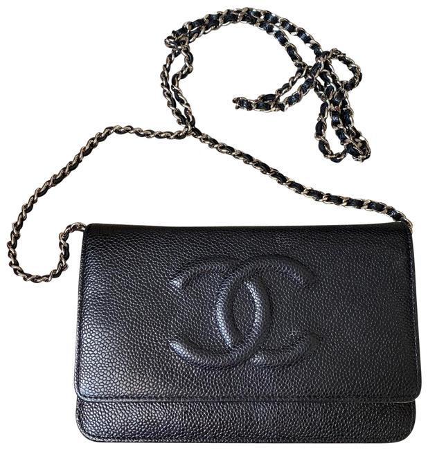 Chanel Classic Wallet On A Chain Black Caviar Cross Body Bag 