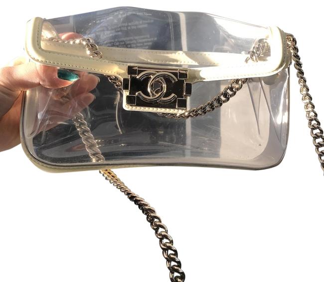 Chanel Clear Small Size Beige Cross Body Bag 