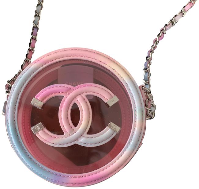 Chanel Clutch Round with Chain Pink Pvc Cross Body Bag 