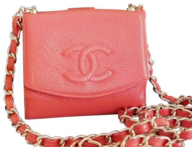 Chanel Clutch Timeless Mini Bifold Woc Wallet Pink Cross Body Bag 