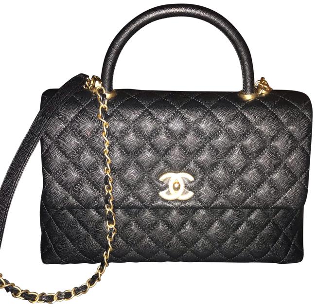 Chanel Coco Black Caviar Leather Cross Body Bag 
