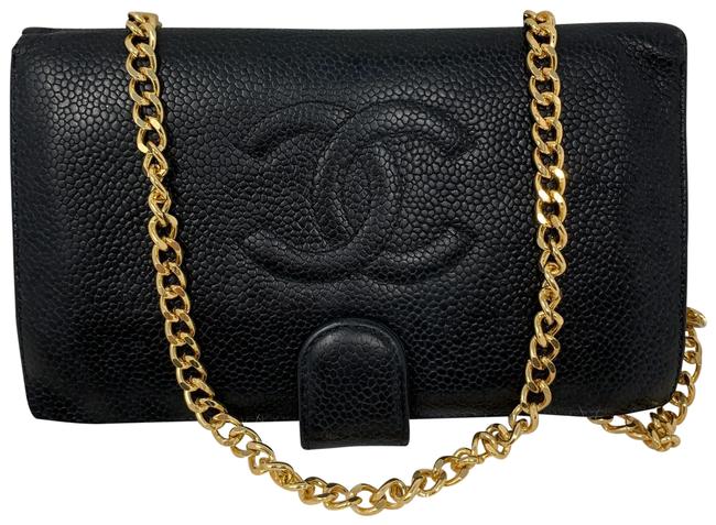 Chanel Coco Caviar Wallet Cross Body Bag 