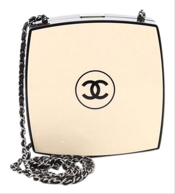 Chanel Compact Powder Minaudiere Black and Beige Plexiglass Cross Body Bag 