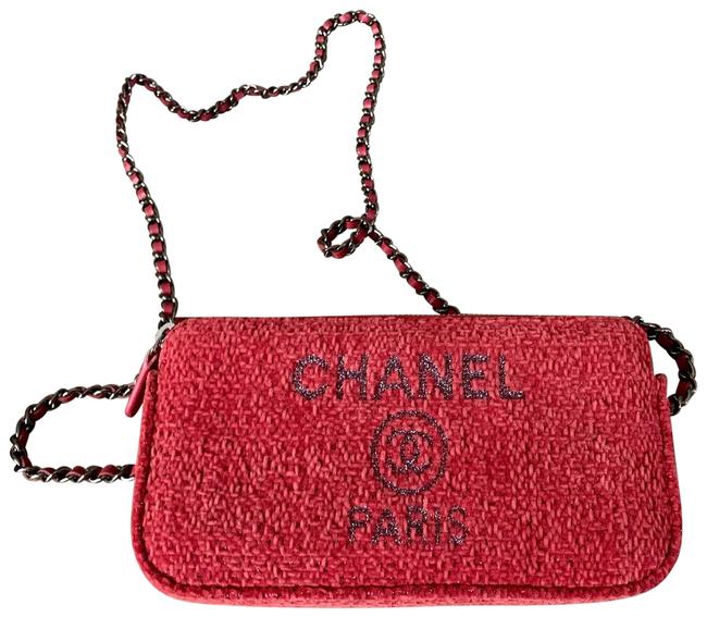 Chanel Deauville Double Zip Woc Red Cross Body Bag 