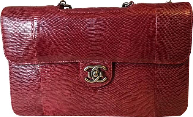 Chanel Double Flap Burgundy Cross Body Bag 