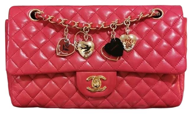 Chanel Double Flap Classic Lambskin Pink Caviar Cross Body Bag 
