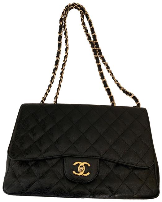 Chanel Flap Black Caviar Cross Body Bag 