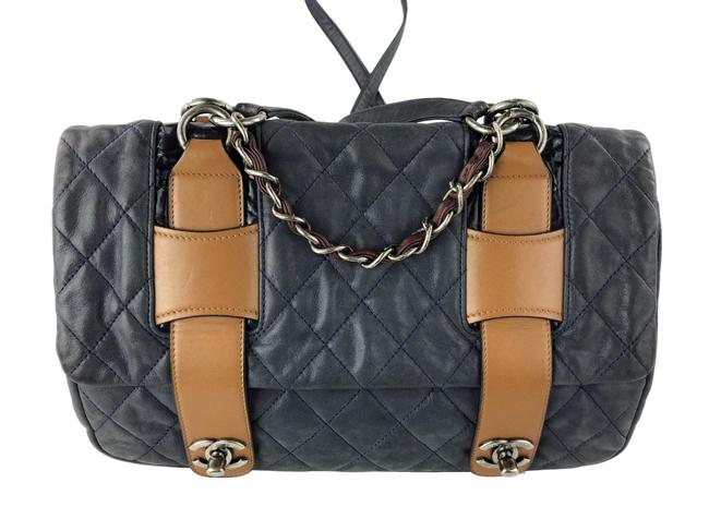 Chanel Flap Classic Blue Leather Cross Body Bag 