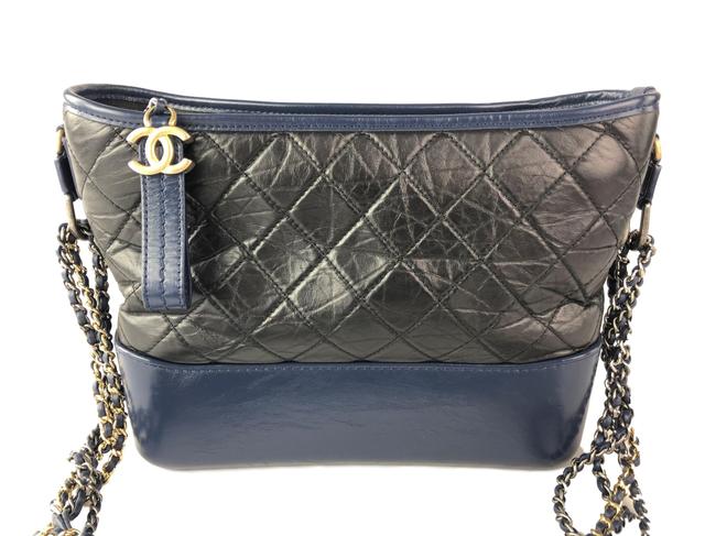 Chanel Gabrielle Classic Blue Leather Cross Body Bag 