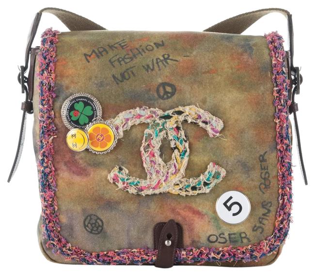 Chanel Messenger Graffiti Washed Toile On The Pavements Cross Body Bag 