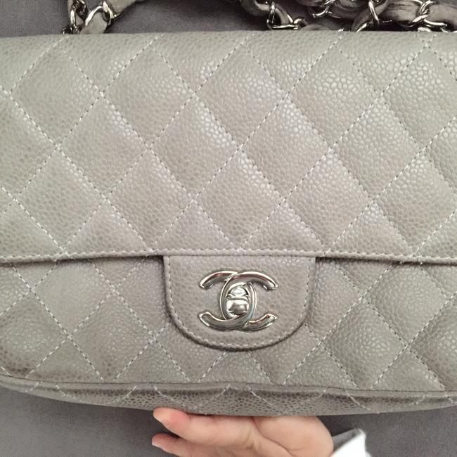 Chanel Grey Caviar Cross Body Bag 