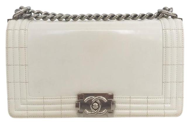 Chanel Handbag Classic Flap Boy Le Cream Leather Cross Body Bag 