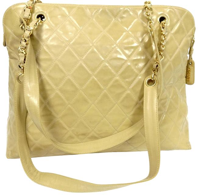 Chanel Jumbo Leather Shoulder Handbag Beige Canvas Rubber Cross Body Bag 