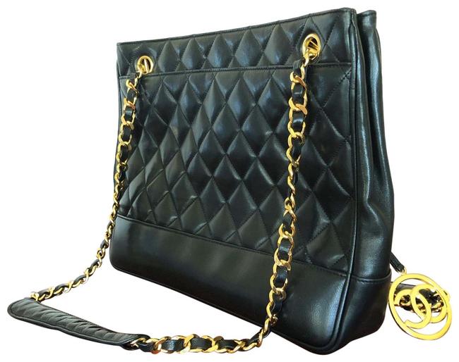 Chanel Lambskin &amp Gold tone Metal Satchel Leather Cross Body Bag 