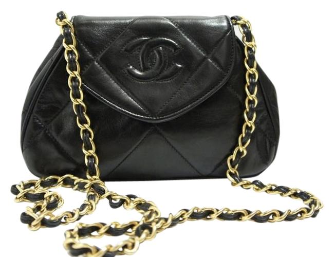 Chanel Lambskin Mini Black Lamb Leather Cross Body Bag 