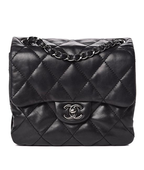 Chanel Lambskin Quilted Mini Flap Black Cross Body Bag 