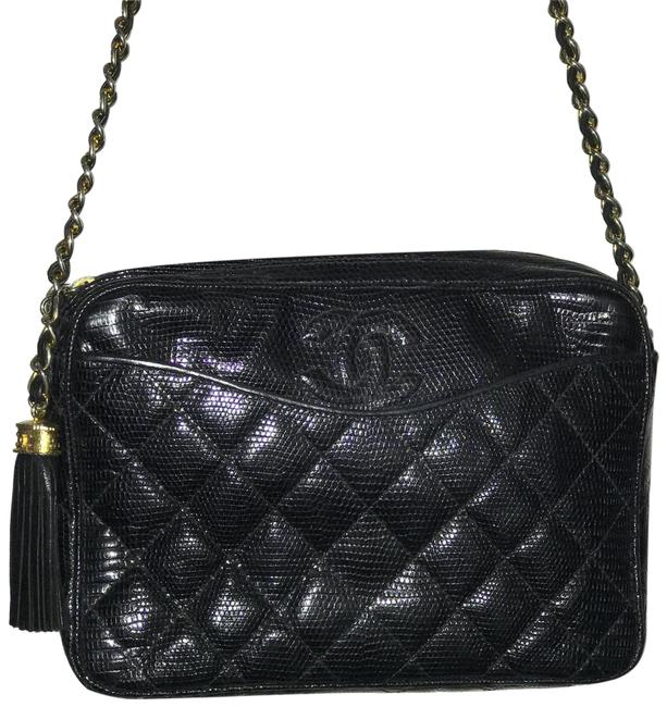 Chanel Lizard Skin Leather Cross Body Bag 