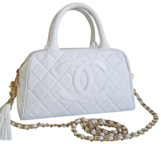 Chanel Matelasse Bowler Woc White Cross Body Bag 