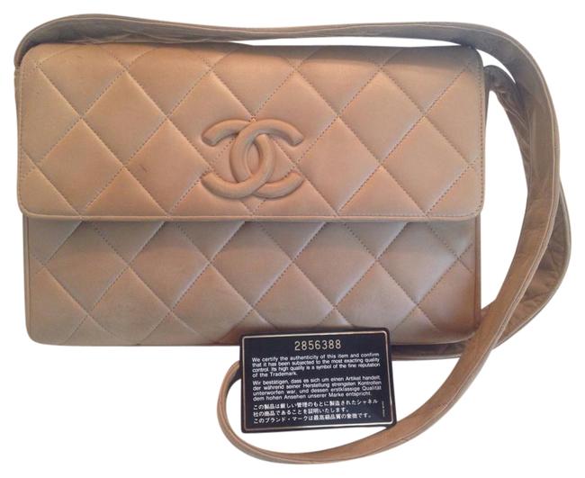 Chanel Matelasse Cc Beige Calfskin Cross Body Bag 