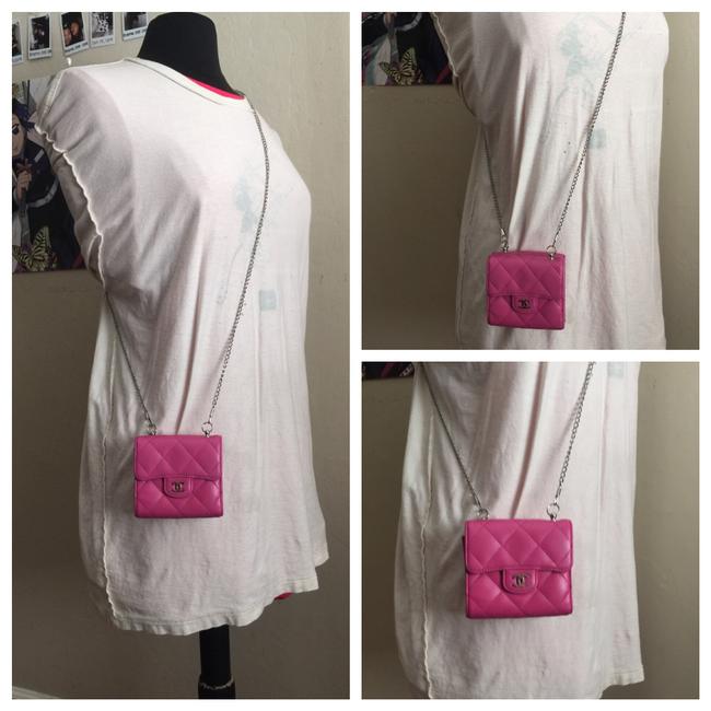 Chanel Matelasse Trifold Compact Mini Leather Wallet Cross Body Bag 