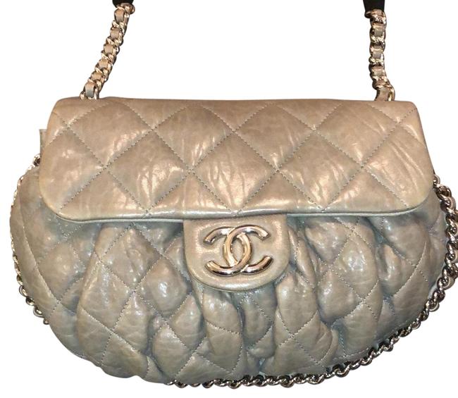 Chanel Medium Taupe Lambskin Leather Cross Body Bag 