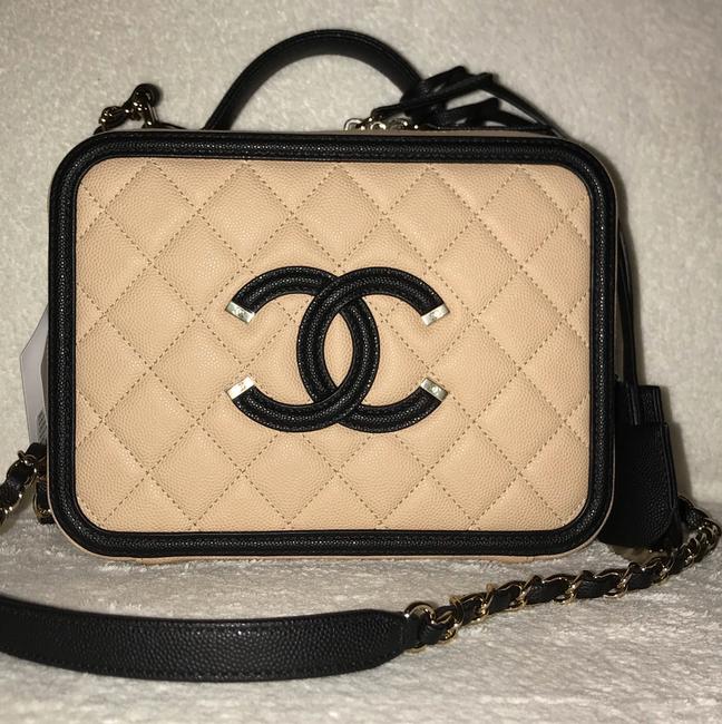 Chanel Medium Vanity Beige Leather Cross Body Bag 