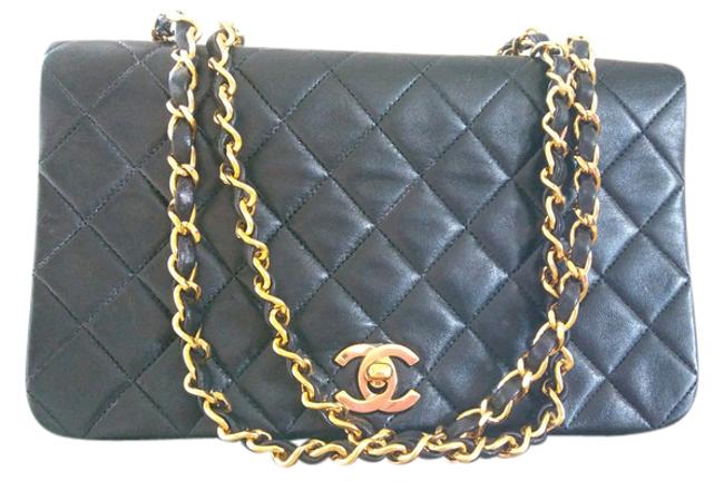 Chanel Messenger Black Lambskin Leather Cross Body Bag 