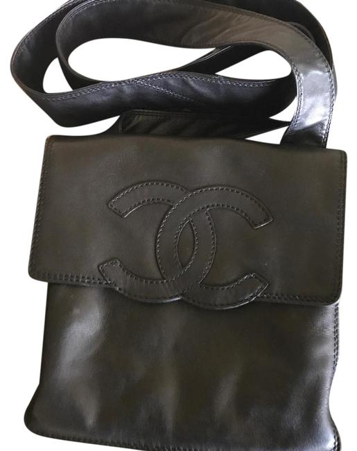 Chanel Messenger Black Leather Cross Body Bag 