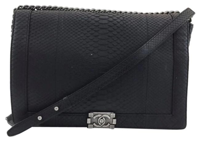 Chanel Messenger Boy XL Classic Flap Matte Python Large Cross Body Bag 