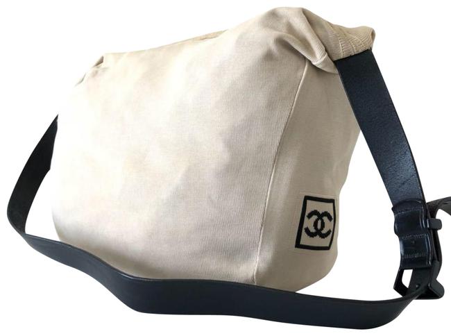 Chanel Messenger Cc Logo Sports 231155 Beige Canvas Cross Body Bag 