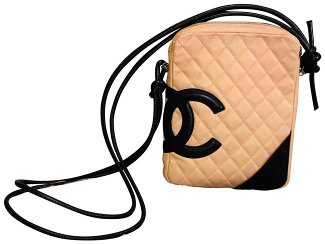 Chanel Messenger Quilted Calfskin Beige Lambskin Leather Cross Body Bag 