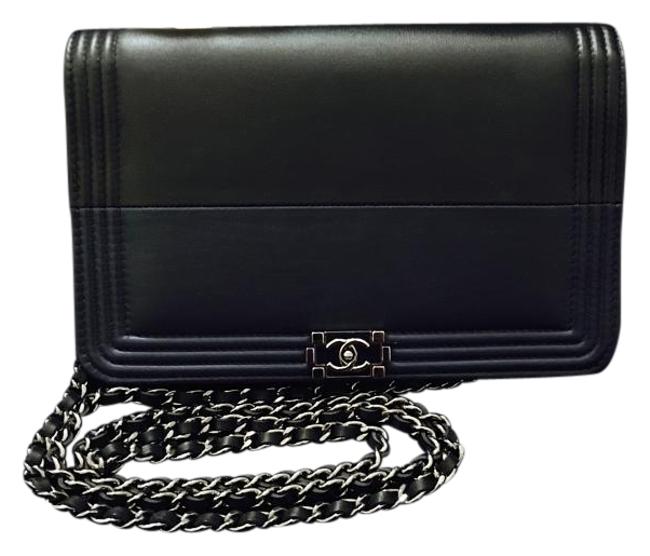 Chanel Mini BlackNavy Leather Cross Body Bag 