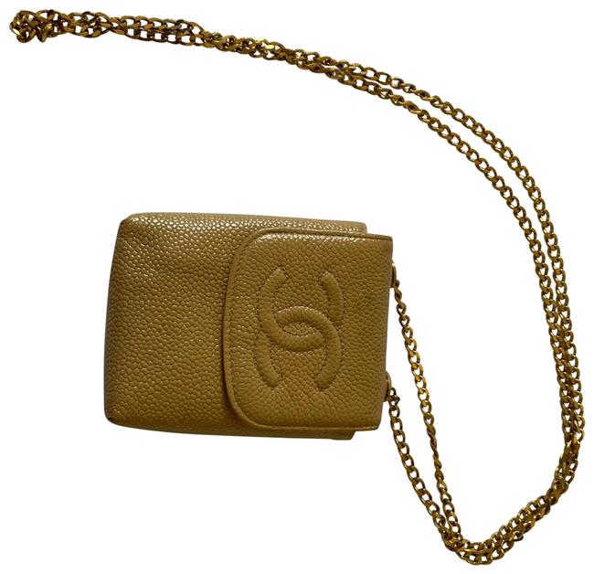 Chanel Mini Chain Nude Leather Cross Body Bag 