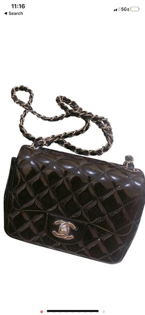 Chanel Mini Classic Patent Leather Cross Body Bag 