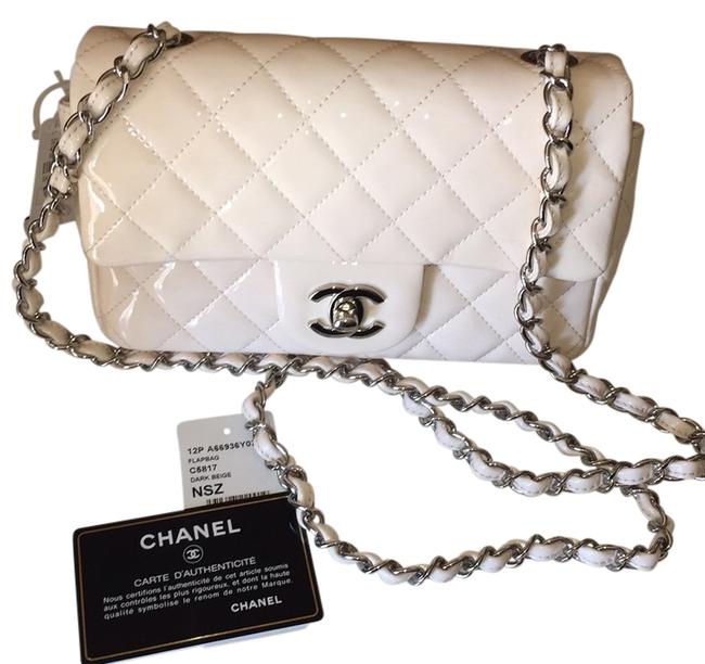 Chanel Mini Cream Patent Cross Body Bag 