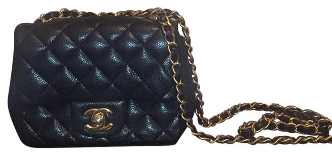 Chanel Mini Flap Black Caviar Cross Body Bag 
